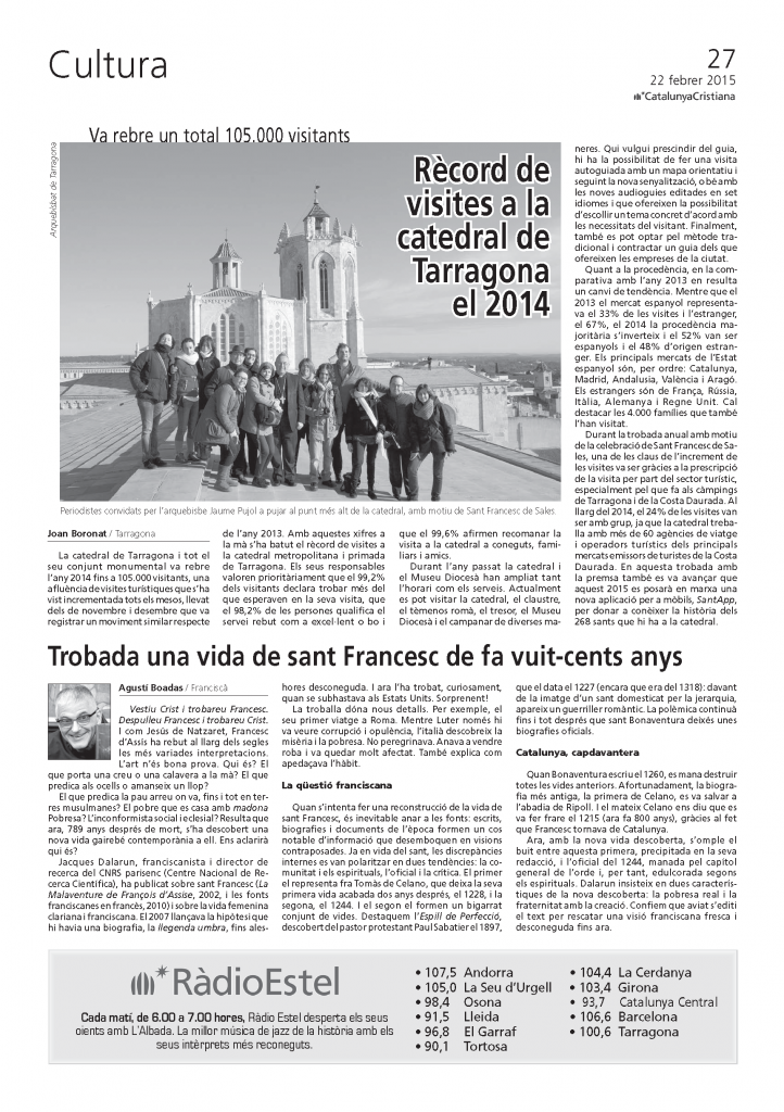 Trobada nova biografia de sant Francesc